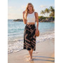 PrinStory Pantalon d'été léger pour femme - Taille haute - Culotte d'été décontractée - Pantalon palazzo à jambes larges - Avec 