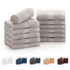 Todocama - Lot de 12 Serviettes de Toilette (30 x 30 cm) 100% Coton Doux et Absorbant, 550 g/m² Premium, (Gris Clair)