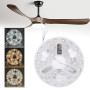 Goshyda Kit d'éclairage LED pour Ventilateur de Plafond de 5,3 Pouces, Panneau de Rénovation Rond 15W de Remplacement, 3000K 420