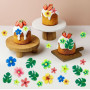 GVSS 83 Pièces Decoration Gateau Anniversaire,Fleur Comestible Deco Gateau Tropicales,Funfetti,Décoration de Gateau Comestible e