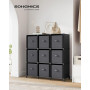 SONGMICS Meuble de Rangement avec Boîtes, Meuble à 9 Cases pour Vêtements, Étagères en Tissu Non-tissés, Personnalisable, Extens