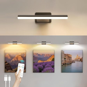 AMFUN Applique Murale pour Tableaux, 4500mAh Lampe LED sans Fil pour Cible de Fléchettes, Eclairage Tableau LED Sans Fil avec Té