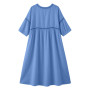Générique Robe Coton Lin pour Femme Été Fluide Manche 7/8 Chic et Elegant Robes Col V Décontractée Grande Taille Robes Couleur U