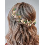 IYOU Cristal De Mariée Cheveux Vigne Vert Strass Mariage Bandeau Feuille Perles Casque Bal de Promo Faire la Fête Accessoires po