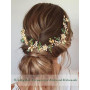 IYOU Cristal De Mariée Cheveux Vigne Vert Strass Mariage Bandeau Feuille Perles Casque Bal de Promo Faire la Fête Accessoires po