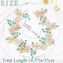 IYOU Cristal De Mariée Cheveux Vigne Vert Strass Mariage Bandeau Feuille Perles Casque Bal de Promo Faire la Fête Accessoires po