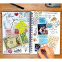 Febio Carnet de voyage à remplir personnalisable, adapté pour bullet journal, livre scrapbooking. Cahier spirale a5 our adventur