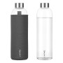 LOOFORE Bouteille en Verre 1 litre 1000 ml 750 ml, Sans BPA, anti-fuite, Gourde Reutilisable en Borosilicate, Bouteille d'eau en