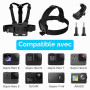 Fulushouxi 5-en-1 Accessoires Kit, Harnais de Poitrine, Fixation Harnais Tete Bandeau, Compatible avec Gopro Hero 9 8 7 6 5, Xia