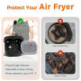 Diboniur Plat Air Fryer 5-8 L, 2 Pièces Moule Silicone Air Fryer Accessoires, Base Surélevée, Moule Silicone Réutilisable pour P
