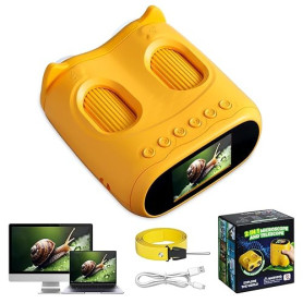 Yuning 2 en 1 Microscope Numérique et Télescope pour Enfants, 4K 1000X Microscope Enfant avec Écran IPS 2,0", Télescope Recharge