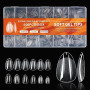 600Pièces Capsule Faux Ongles, Court Almond-Shaped Nails Ongle, 12 Tailles Capsules Americaine Ongles pour Ongles Gel, Kit Ongle