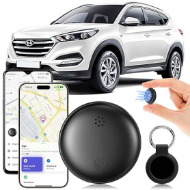Traceur GPS Voiture, Traceur GPS Voiture sans Abonnement Compatible avec Android et iOS, Smart Traceur Magnétique Localisateurs