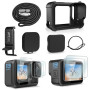 FitStill Housse de protection en caoutchouc en silicone noir pour Go Pro Hero 13 - Coque latérale de batterie, protecteurs d'écr