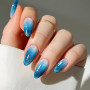 JMEOWIO Autocollant Ongles Gel UV Dégradé Bleu œil de Chat Gel Nail Art Stickers Semi-durci Stickers Ongle Deco Ongle Design Man