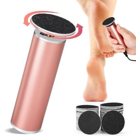 Râpe Pieds Électrique, Rapeuse pour Pied avec 60 Tampons de Remplacement, Electrique Lime pour les Pieds Pedicure Ponceuse Pieds