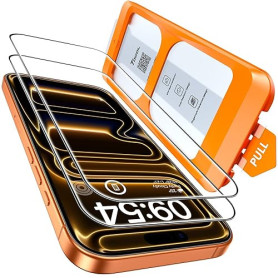 TOCOL Verre Trempé pour iPhone 17 Pro Max, Dépoussiérage Automatique, Sans Bulles, Dureté 9H, Couverture Complète Protection écr