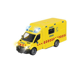 Majorette - Grand Series - Mercedes Ambulance - 15cm (Echelle 1/43ème) - Sons et Lumières - Dès 3 Ans - 213712001002, Jaune