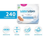 WaterWipes Sensitive+ Newborn & Baby Wipes, Lingettes Pour Nouveau-Nés et Bébés, 240 unités (4 paquets), 3-en-1 nettoie, soigne,