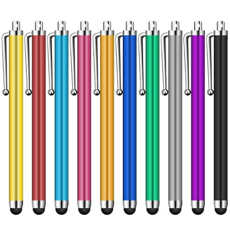 Jsdoin Lot de 10 Stylets universels capacitifs pour écran Tactile, tablettes, iPad Mini, iPad Pro, iPad Air, Smartphones, Plusie