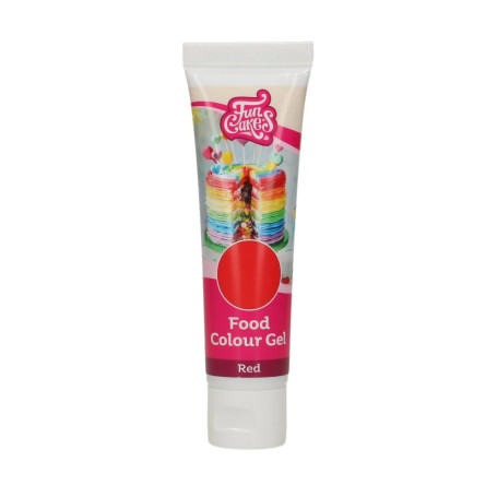 FunCakes Food Colour Gel Rouge: Colorant Alimentaire Gel Concentré pour le Fondant, la Pâte d'Amande, la Crème. Dosage Simple et