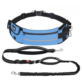 Pecute Laisse Canicross Chien, Harnais Ceinture pour Chien sans Les Mains, Laisse Réfléchissante Anti-Fuite avec Ceinture Lombai