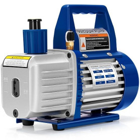 VIVOHOME Pompe à Vide 3,5CFM Pompe à Vide Monostage pour Climatisation avec Bouteille d'Huile, Silencieuse Durable Faible Entret