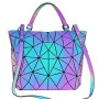 BestoU Sac a Main Femmes Géométrique Shard Lattice Design PU Cuir Sac Bandoulière Noir (Type 2)