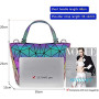 BestoU Sac a Main Femmes Géométrique Shard Lattice Design PU Cuir Sac Bandoulière Noir (Type 2)