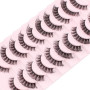Parriparri Faux Cils Volume Russe Naturel 10 Paires Russian False Eyelashes | 3D Russian Lashes, Curly Cils fourrure Mink, Léger
