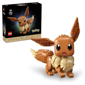 LEGO Pokémon Évoli - Figurine - Set de Construction pour Adulte - Maquette Anime avec Membres, Oreilles & Queue Articulés - Déco