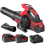 Souffleur de Feuilles sans Fil avec Écran LCD, 3 Vitesses, 2×4.0Ah Batteries et Chargeur Rapide, Souffleur Électrique Léger pour