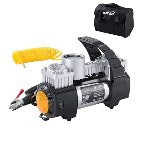 KATSU Gonfleur de Pneu de Voiture, 12V 30Amp Pompe à Pneu de Compresseur d'Air Portable Professionnel à Grand Volume 150PSI avec