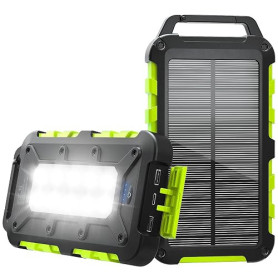 Batterie Externe Solaire 10000mAh PD 22,5W Chargeur Solaire avec 2 Ports USB et Une Entrée USB-C Charge Rapide Batterie Solaire