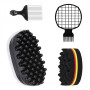Gansdnek 4 Pièces Brosse à cheveux bouclée, peigne de fourche à aiguille en acier, Éponge Twist Afro Peigne pour Cheveux Crépus