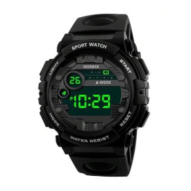 Honhx Montre de sport numérique étanche pour homme avec chronomètre, alarme, date, lumière LED, idéale pour la course et les act