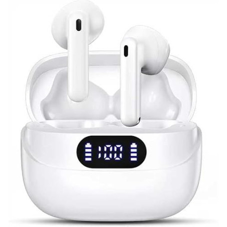 Écouteurs Bluetooth 5.3, Écouteur sans Fil avec 4 ENC Mic Casque Bluetooth Hi-FI Stéréo, 50 Heures Durée de Lecture, IP7 Etanche