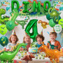 Decoration Ballon Dinosaure Anniversaire, Deco Enfant Ballon Helium 4 Ans, Deco Gateau Dino, Dino Bannière, Dinosaure Thème Déco