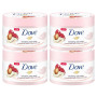 Dove Gommage Crème Douche pour Peau Soyeuse et Lisse - 4 x 225 ml