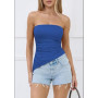 Sukiglam Debardeur Femme Élégant Bretelles Tube Top Été Sexy Dos Nu Bustier sans Manches Tunique Haut Élastique Slim Fit Y2K Goi