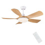 Newday Ventilateur de Plafond avec Lumiere Couleur En Bois, 106cm Ventilateur de Plafond avec Telecommande Silencieux, Dimmable