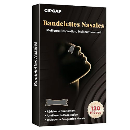 CIPGAP 120 Pièces Bandelette Nasales Premium, Nasal strips dilatateur Nasal, Améliore la respiration contre le ronflement, Forte