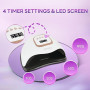 380W UV LED Nail Lamp,Sécheur de gel de vernis à ongles avec 81 perles, lampe UV pour ongles avec 4 réglages de minuterie, Séche