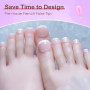 ZAHRIVA 120 Pièces Faux Ongles d'Orteil, Faux Orteil Ongles Pieds à Couverture Complète French Capsule Ongle Pied pour Manucure,