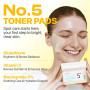 Numbuzin N°5 Toner Pads | Vitamine-Niacinamide Concentrée | Double Face | Glutathion, PHA | Exfoliation, Anti-tache, Teint Lumin