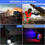 MASMEJOR Projecteur LED Rechargeable, 10000mAh, 8000LM, Base Magnétique | 80W, 206 LEDs, 5 Modes d'éclairage, Sortie USB, IP53,