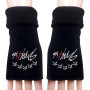 1 paire de gants sans doigts Stray, gants tricotés Stray Gants d'hiver noirs Kpop avec 1 autocollant 3D SKZ et 2 Photocard SKZ,