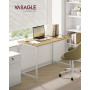 VASAGLE Bureau d'Ordinateur, Table, 60 x 120 x 76 cm, pour Bureau, Chambre, Salon, Cadre en Métal, Couleur Chêne Naturel et Blan