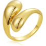 Dryxog Bague Femme Reglable Bague Acier Inoxydable Femme Ring Larme Bagues Goutte d'Eau Chunky Hypoallergéniques Empilables Pouc