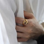 Dryxog Bague Femme Reglable Bague Acier Inoxydable Femme Ring Larme Bagues Goutte d'Eau Chunky Hypoallergéniques Empilables Pouc